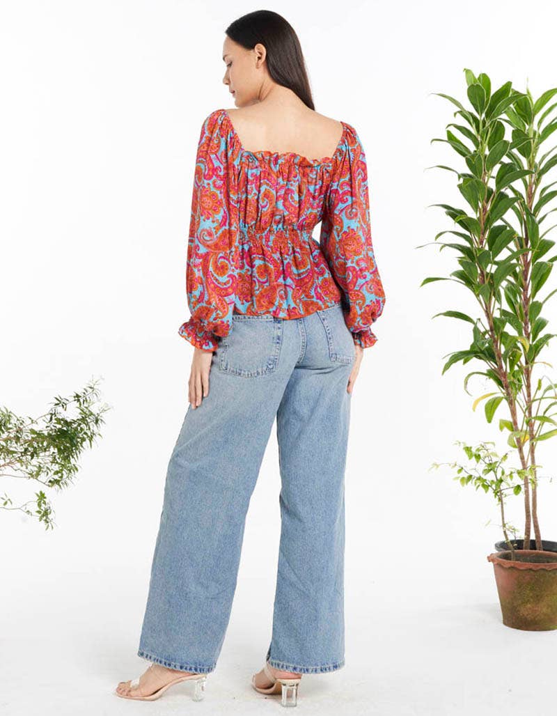 WOMENS CLOTHING - ASSORTED COLOR POLYSILK TOP(KT-1475)