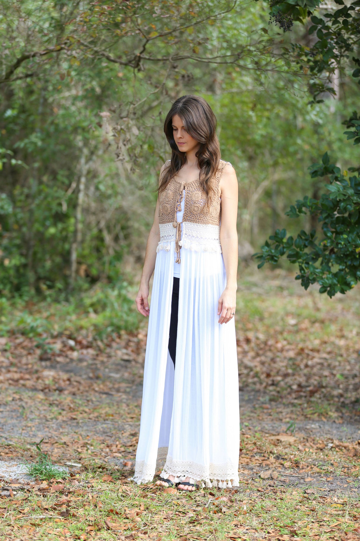 Bohemian Sleeveless Maxi Cover-Up (Khaki)