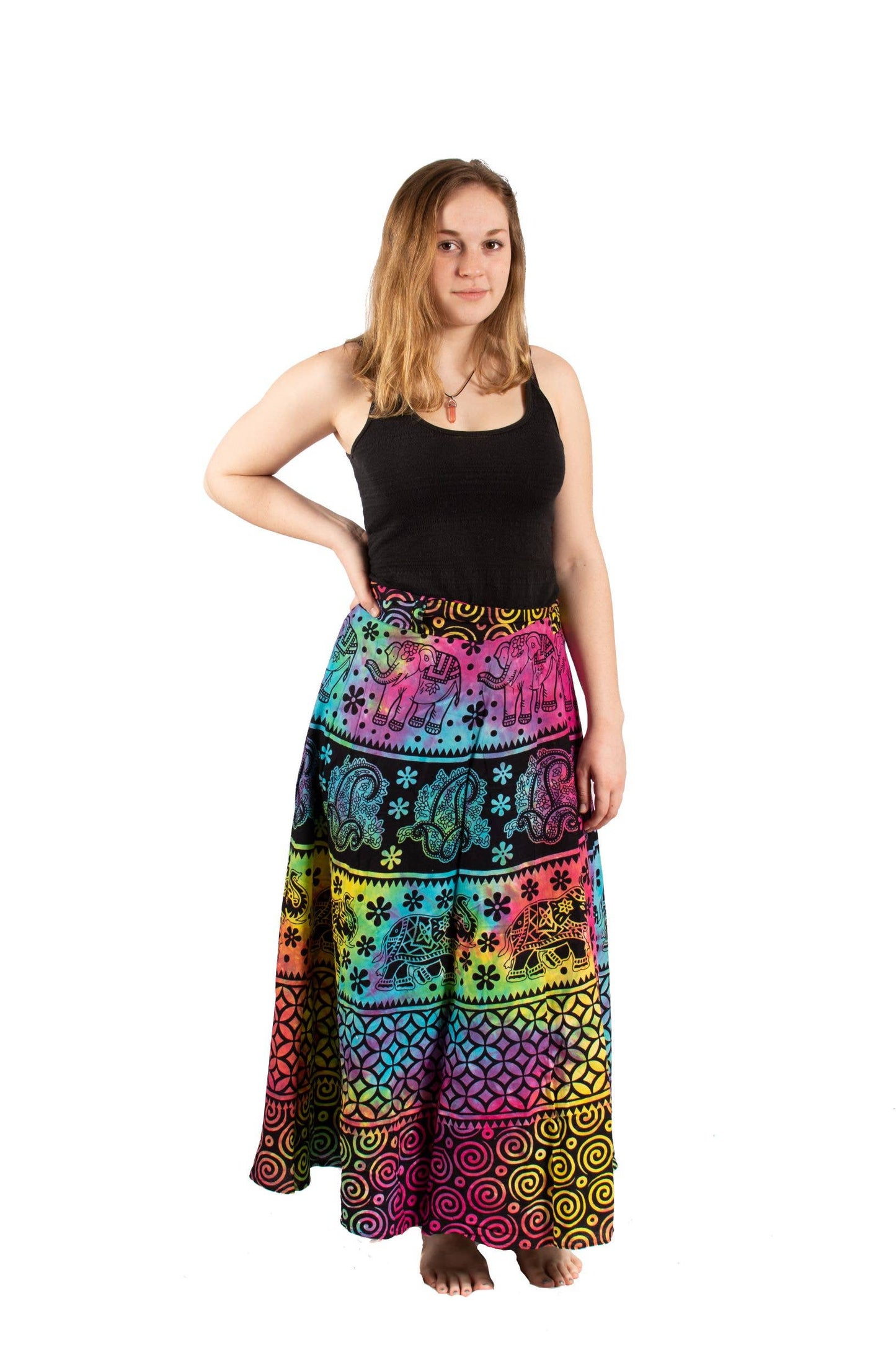 Cotton Wrap Skirt-34" Tie Dye