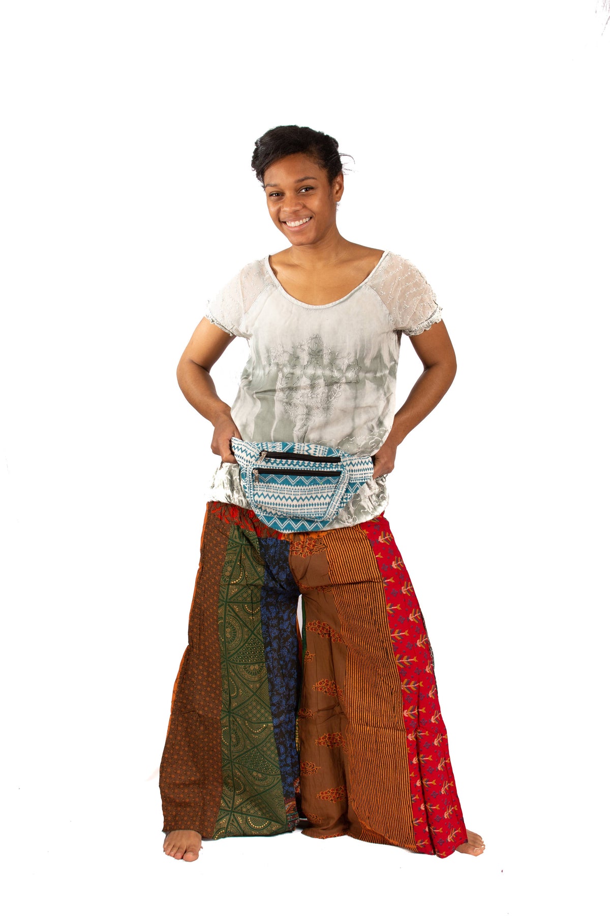 Vertical Patch Palazzo Pant