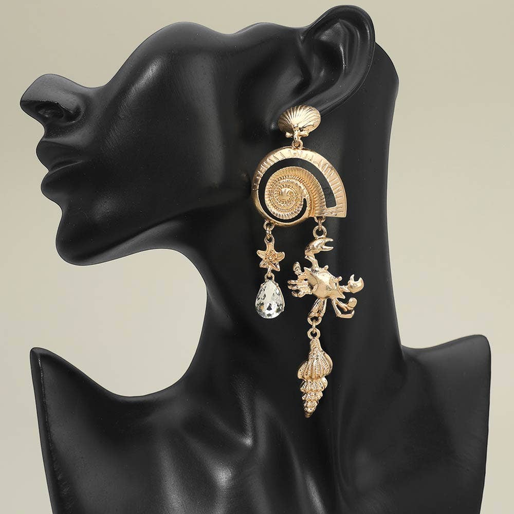 Bold Coastal Charm Drop Statement Earrings