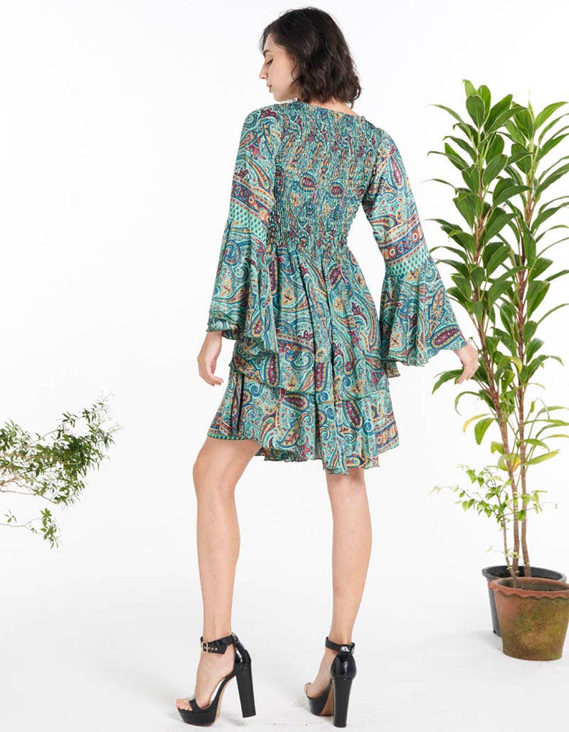WOMENS CLOTHING - POLYSILK SHORT DRESS(KT-1471)