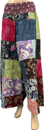 Cotton Patchwork Flare Pant