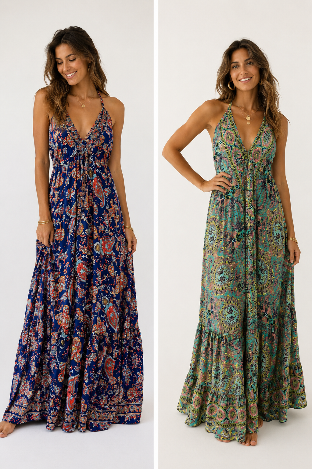 Kasturi tie silk dress - double panel long