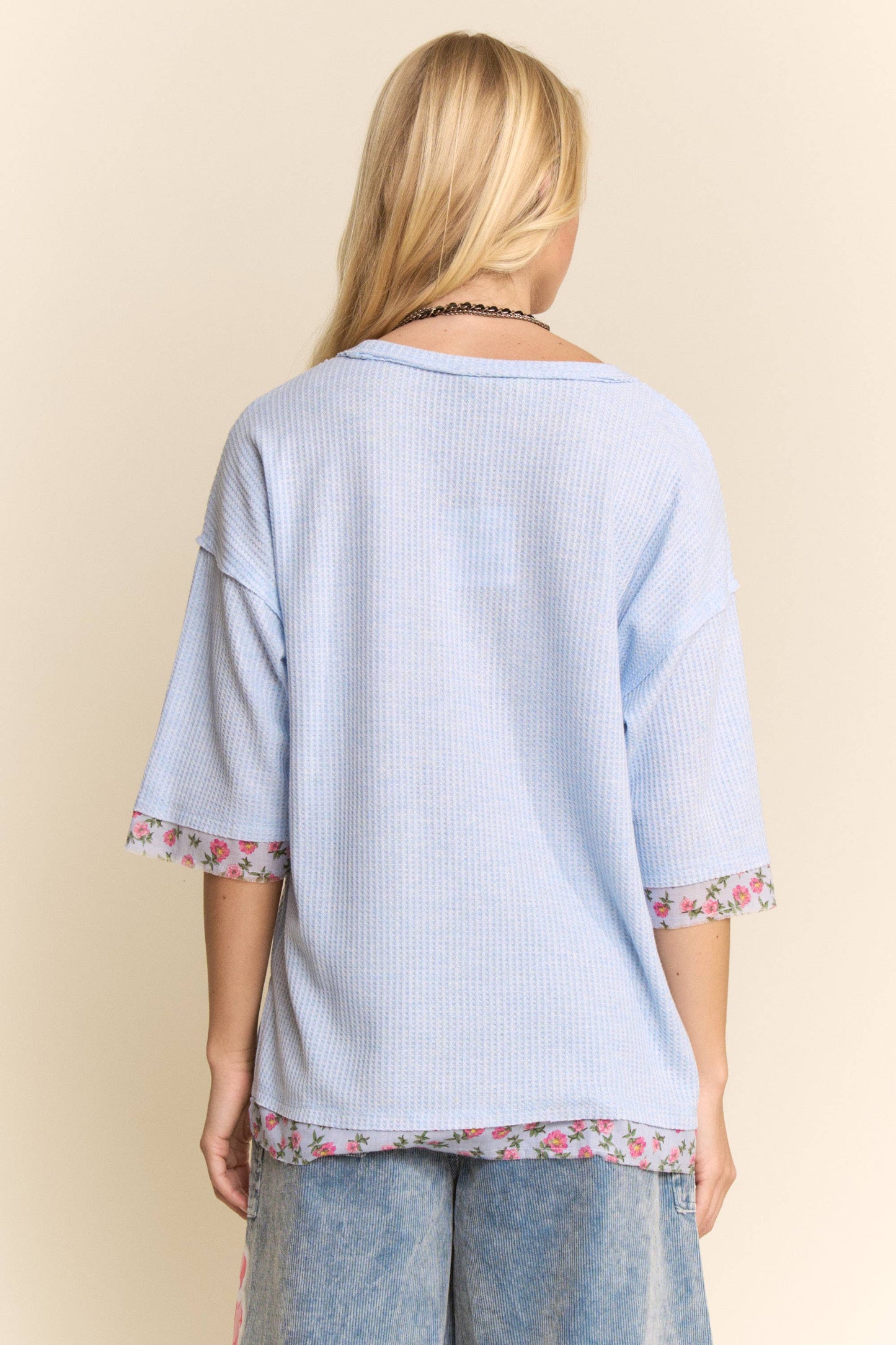 PLUS LOVE LETTER PATCHWORK TOP