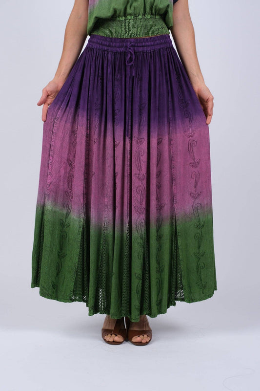 Purple Haze Embroidered Maxi Skirt