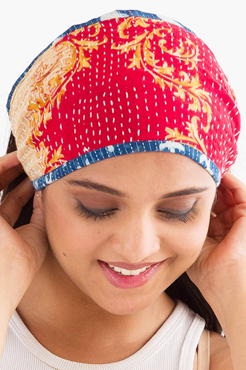 Reversible Kantha Headbands, Set of 2