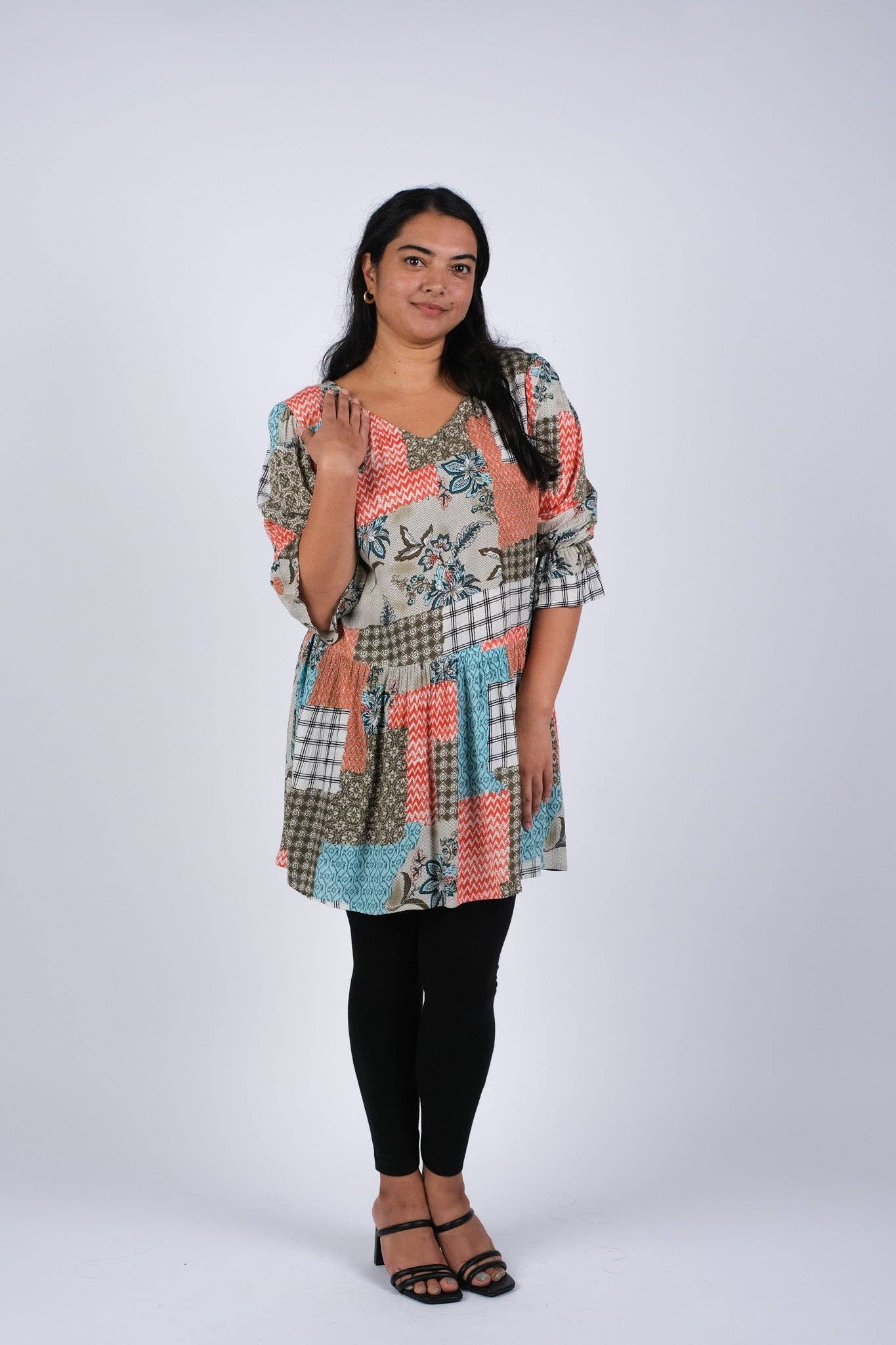 Bohemian Patch Blockprint Bliss Tunic
