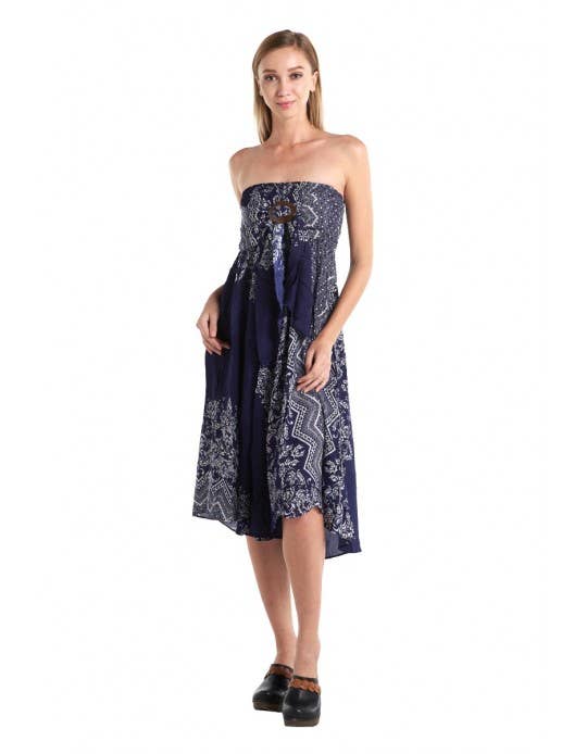 Paisley Print Tube Dress/ Maxi Skirt (TH-1390)