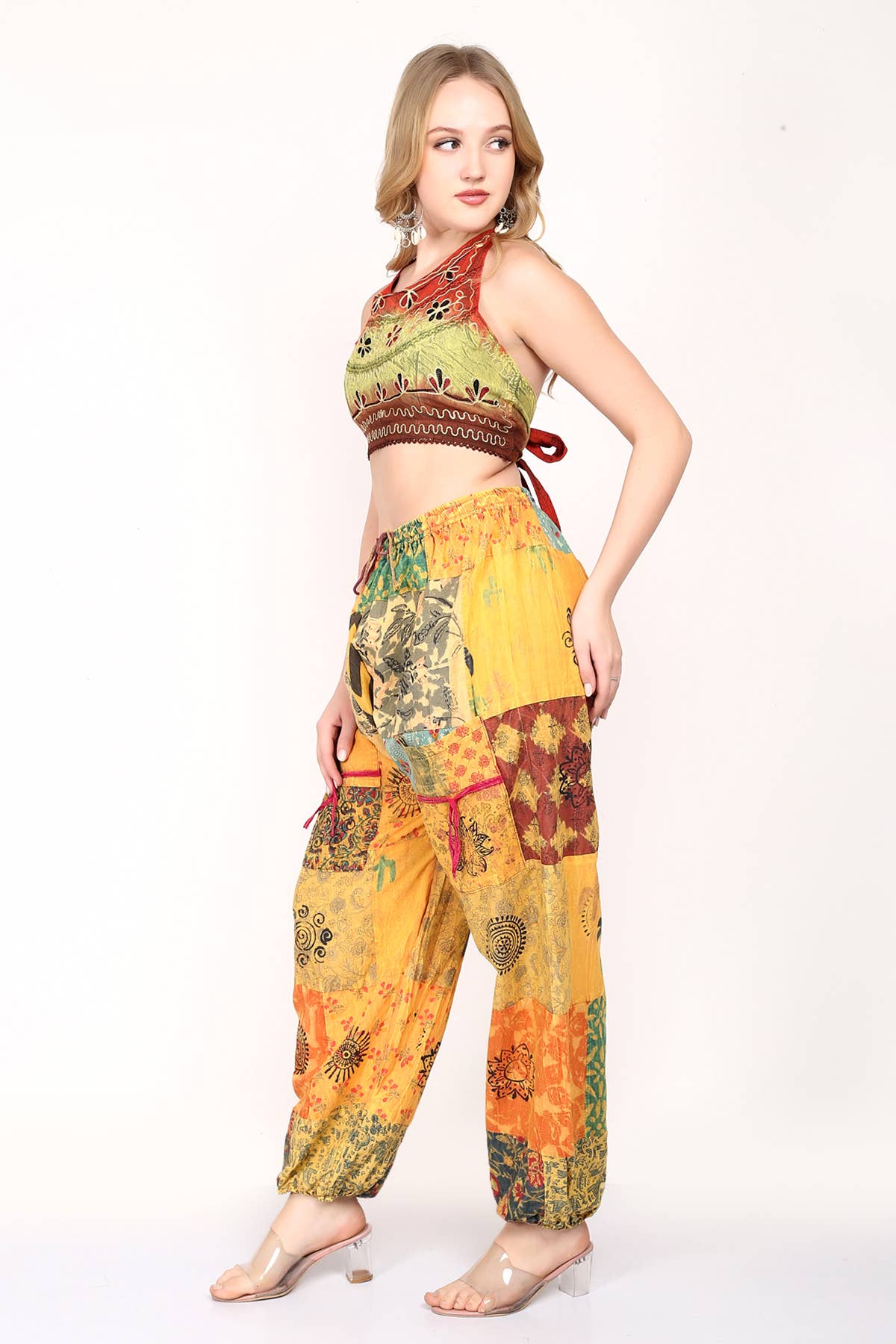 Women's Boho Cotton Printed Patchwork Harem Pant Mix Lot
