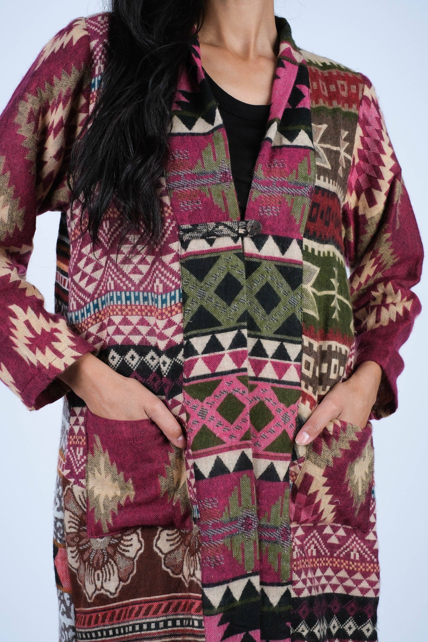 Southwester Patchwork Open Front Jacket
