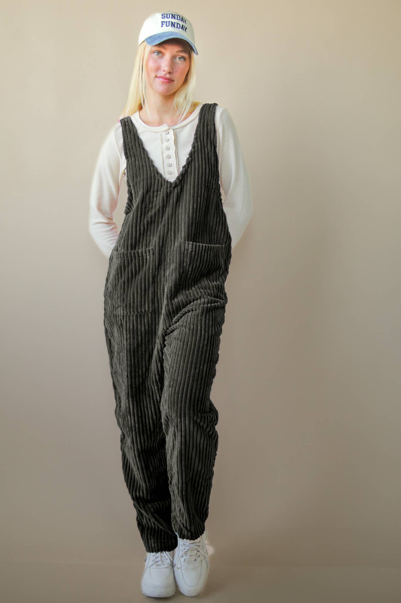 NP70513-Cozy Soft Corduroy Jumpsuits