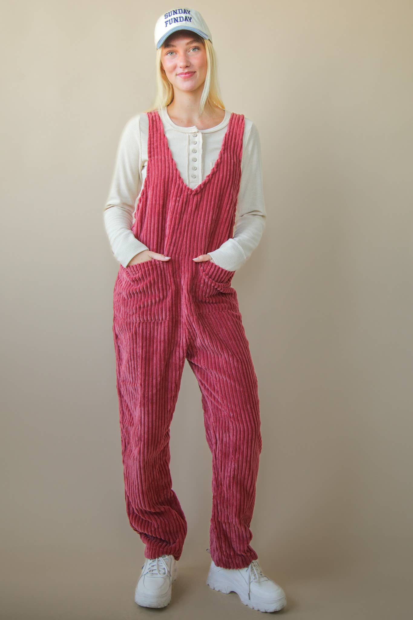 NP70513-Cozy Soft Corduroy Jumpsuits