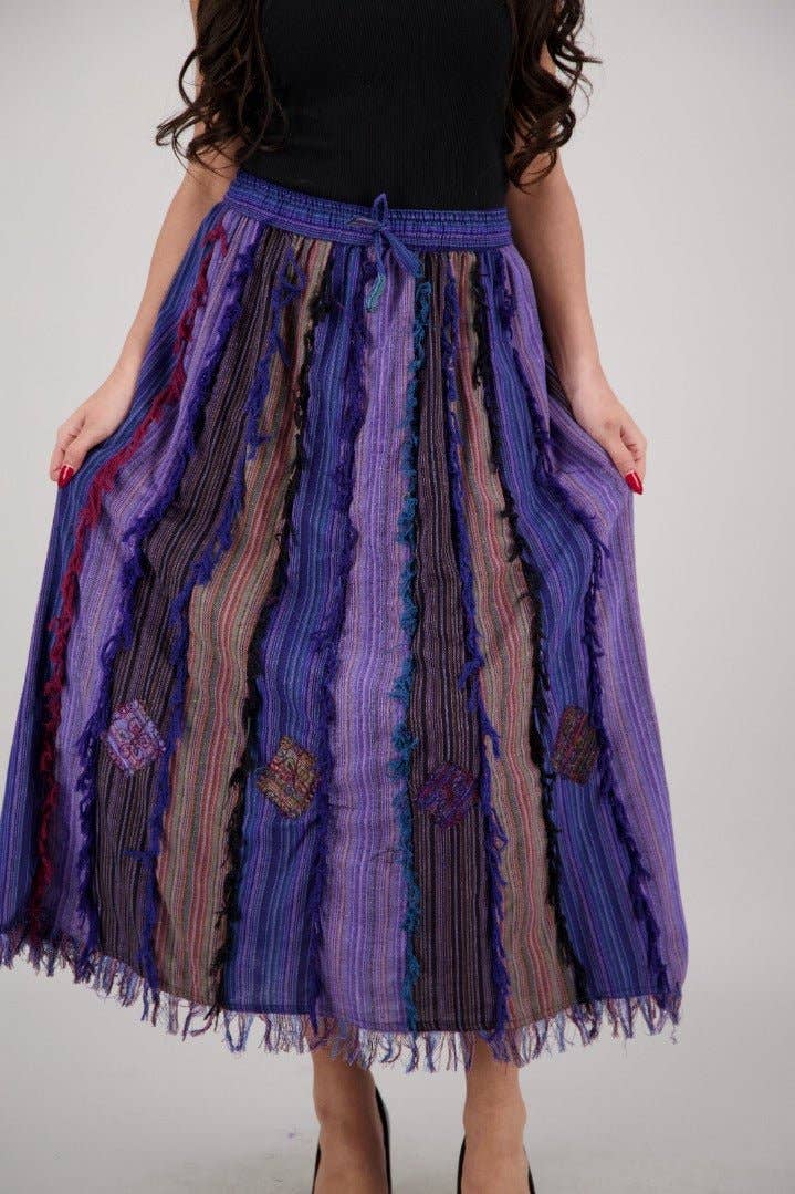 Multicolor Patchwork Boho Skirt PAT-3516