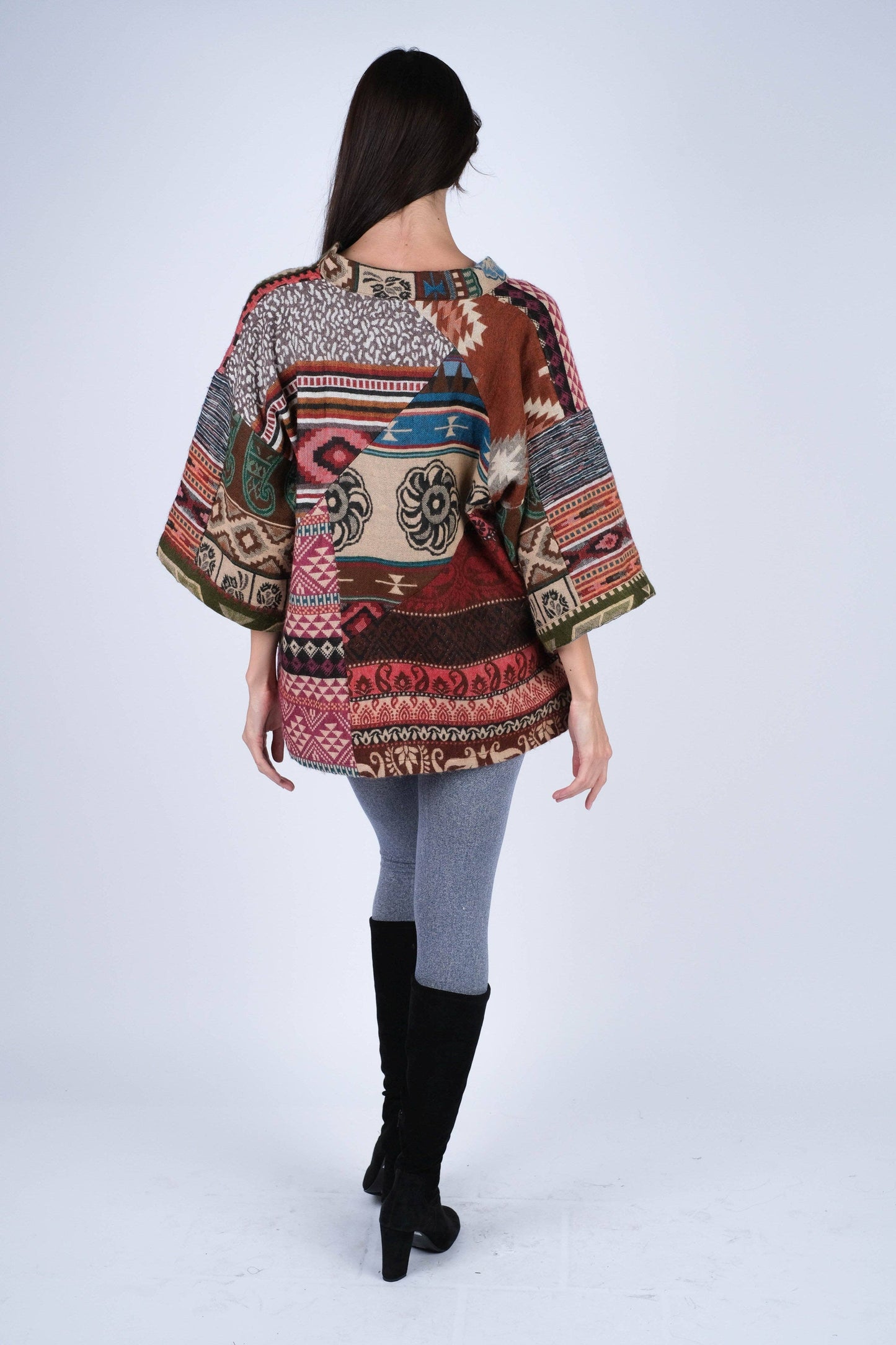 Southwestern Patchwork Kimono Top