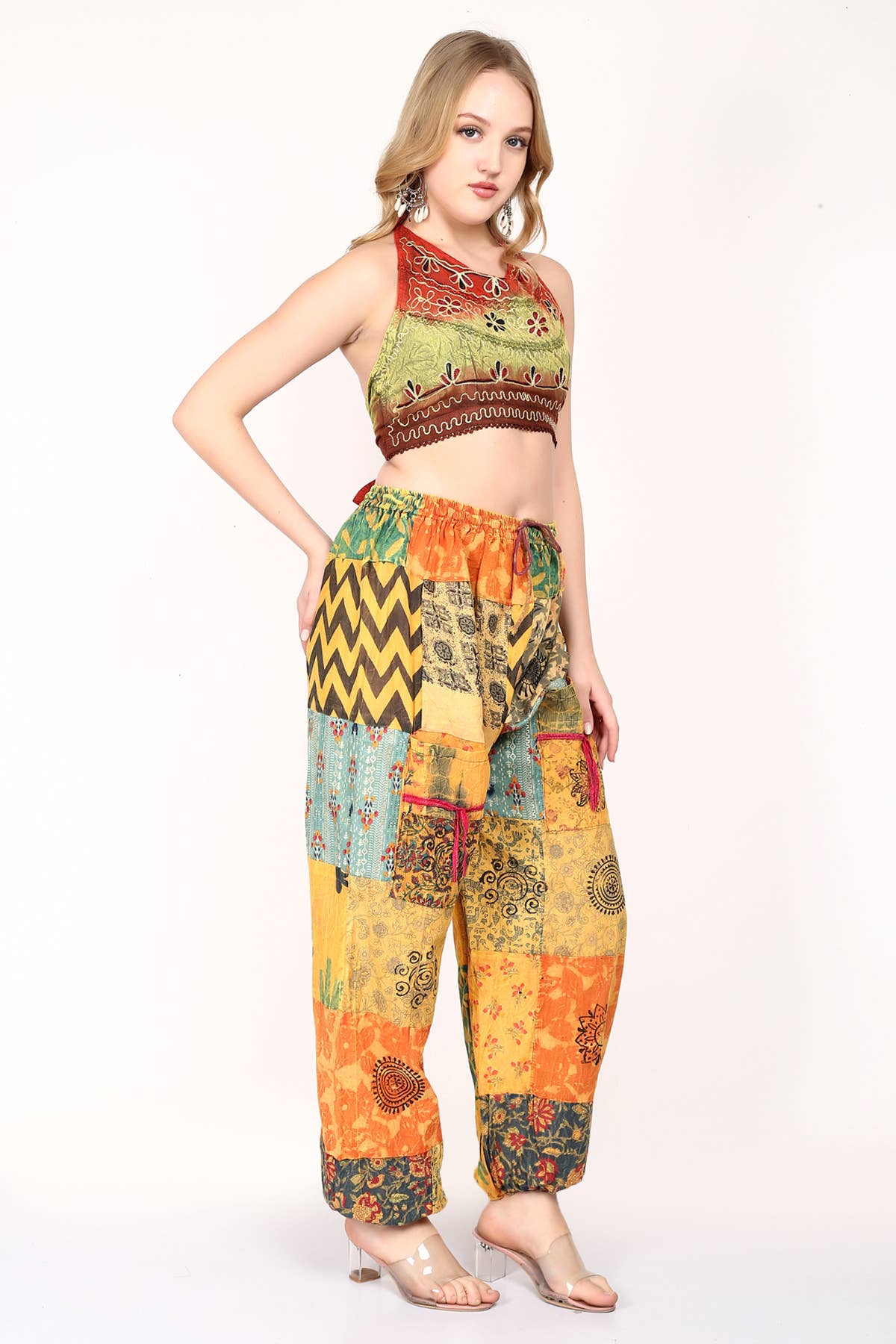 Women's Boho Cotton Printed Patchwork Harem Pant Mix Lot
