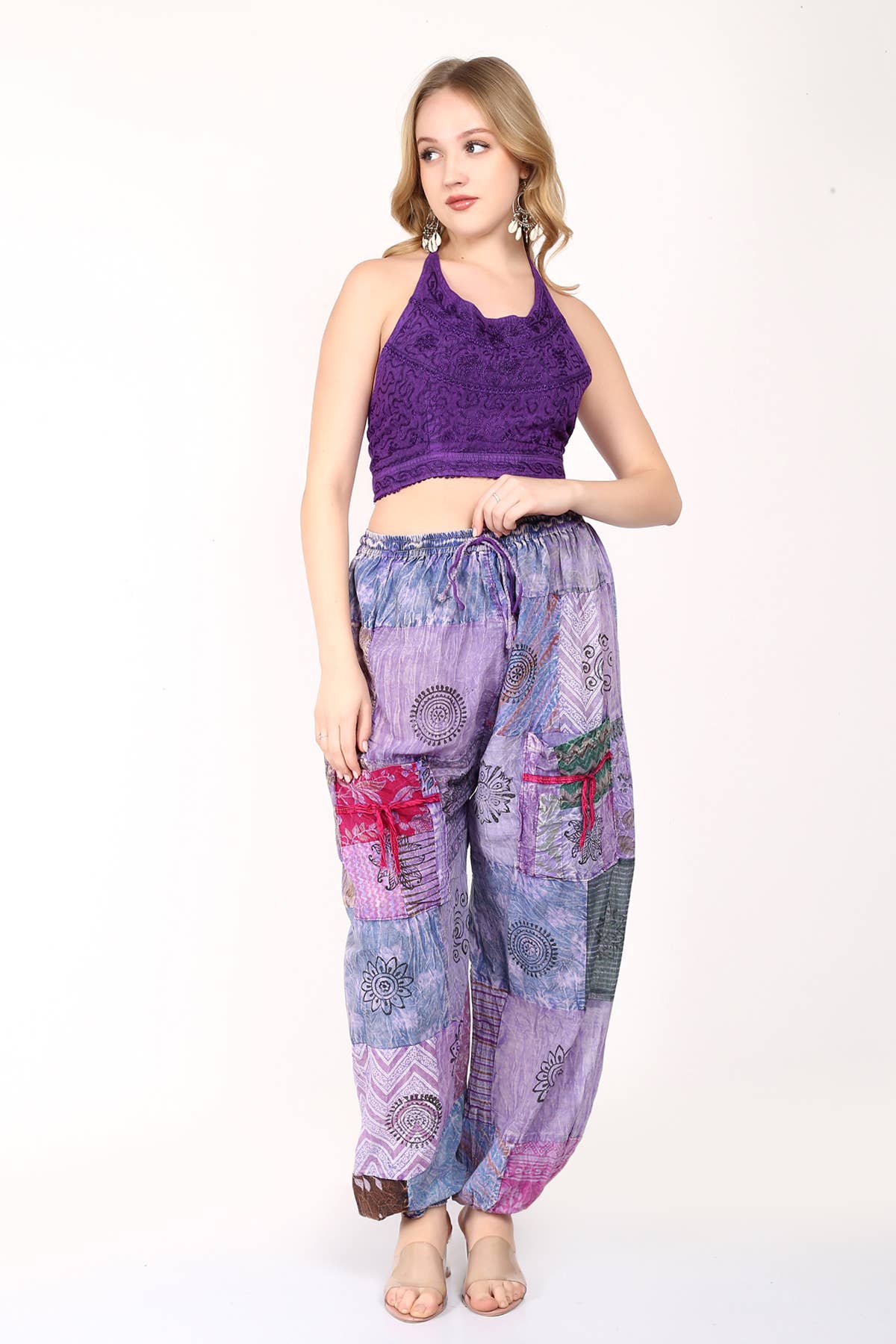 Women's Boho Cotton Printed Patchwork Harem Pant Mix Lot