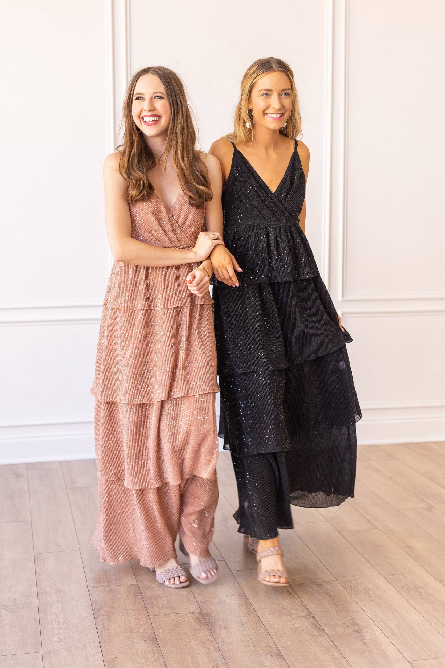 Midnight Glamour Layered Maxi Dress