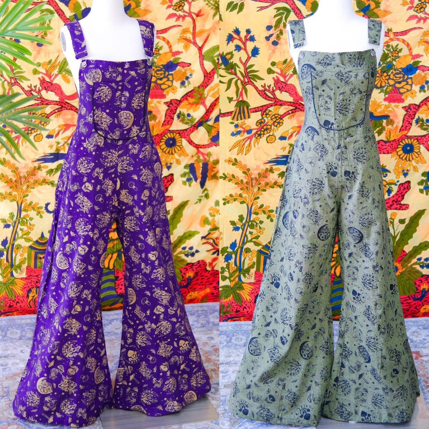 Magical Celestial/Mushroom Wide Leg Jumpsuit