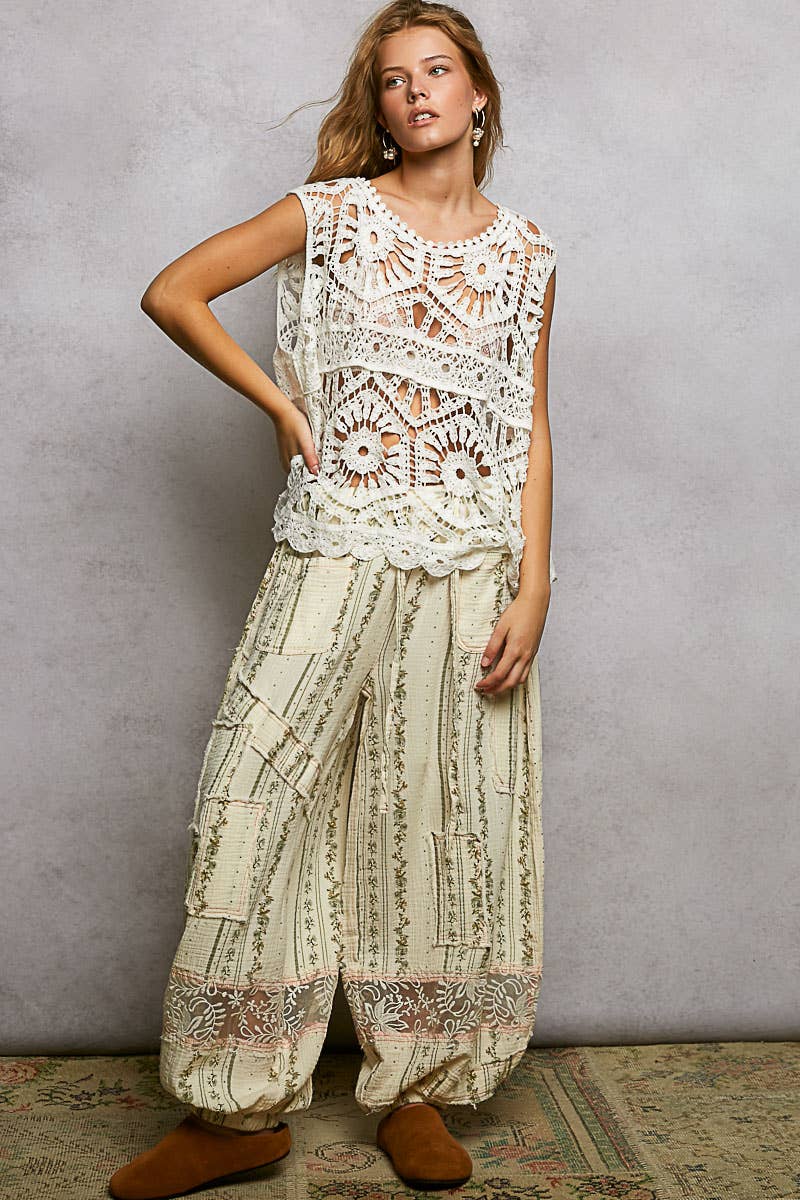 Bohemian Crochet Relaxed Sleeveless Top