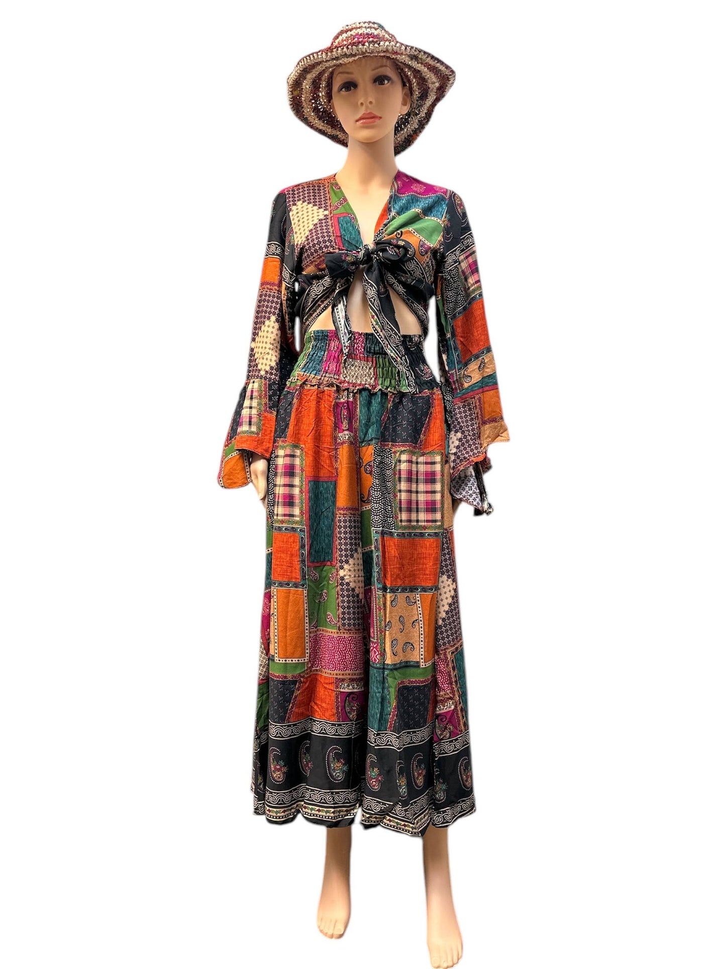 RAYON WOVEN TROUSER AND TOP SET KTB472