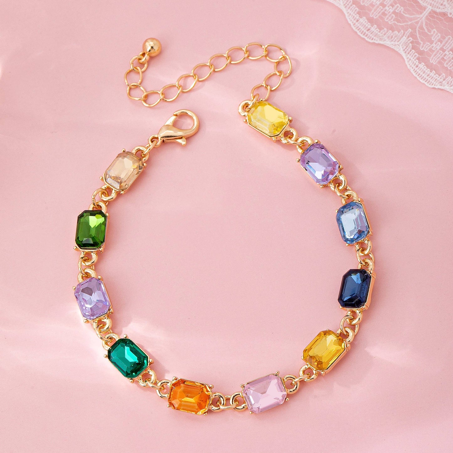 Rainbow Gemstone Tennis Bracelet | 80B1674