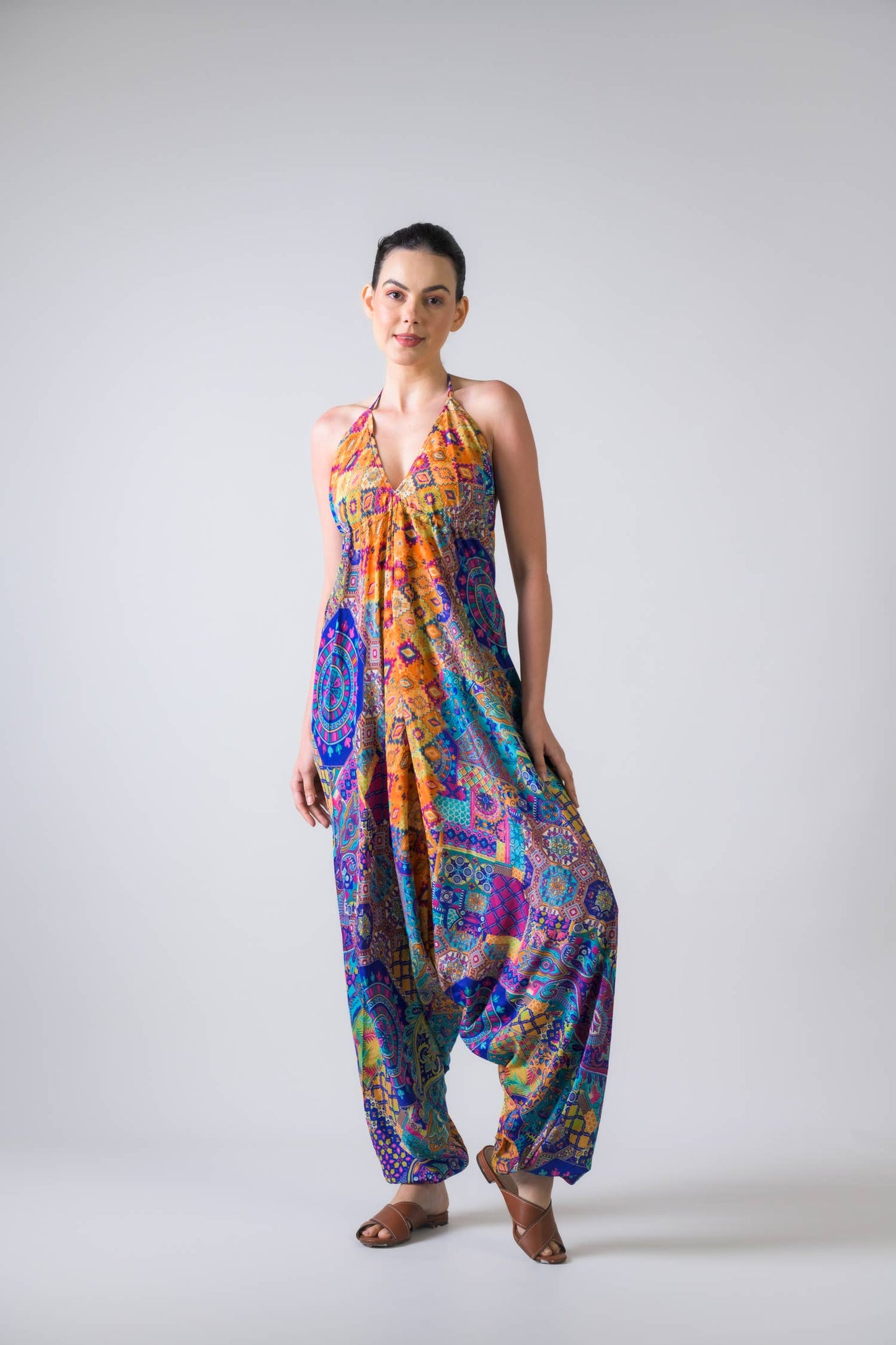 Rhea Boho Print Harem Jumpsuit
