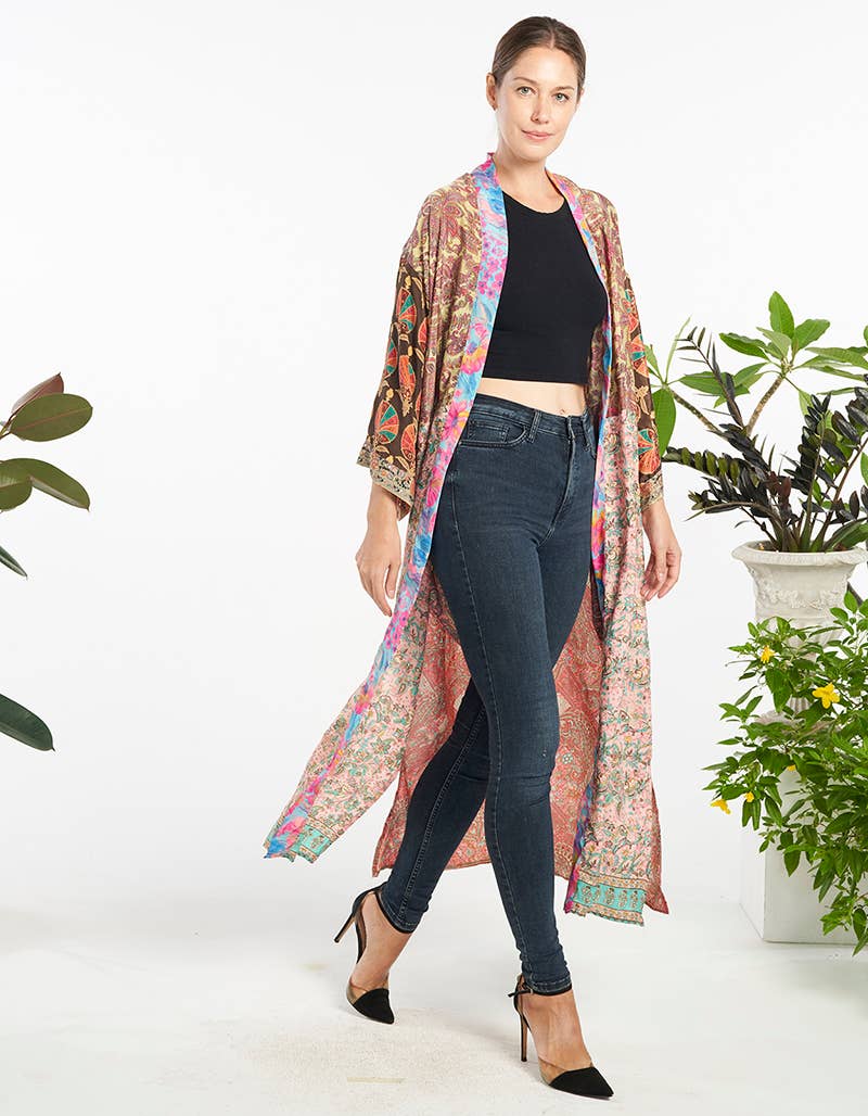 WOMENS CLOTHING - POLYSILK KIMONO (KT-1516)