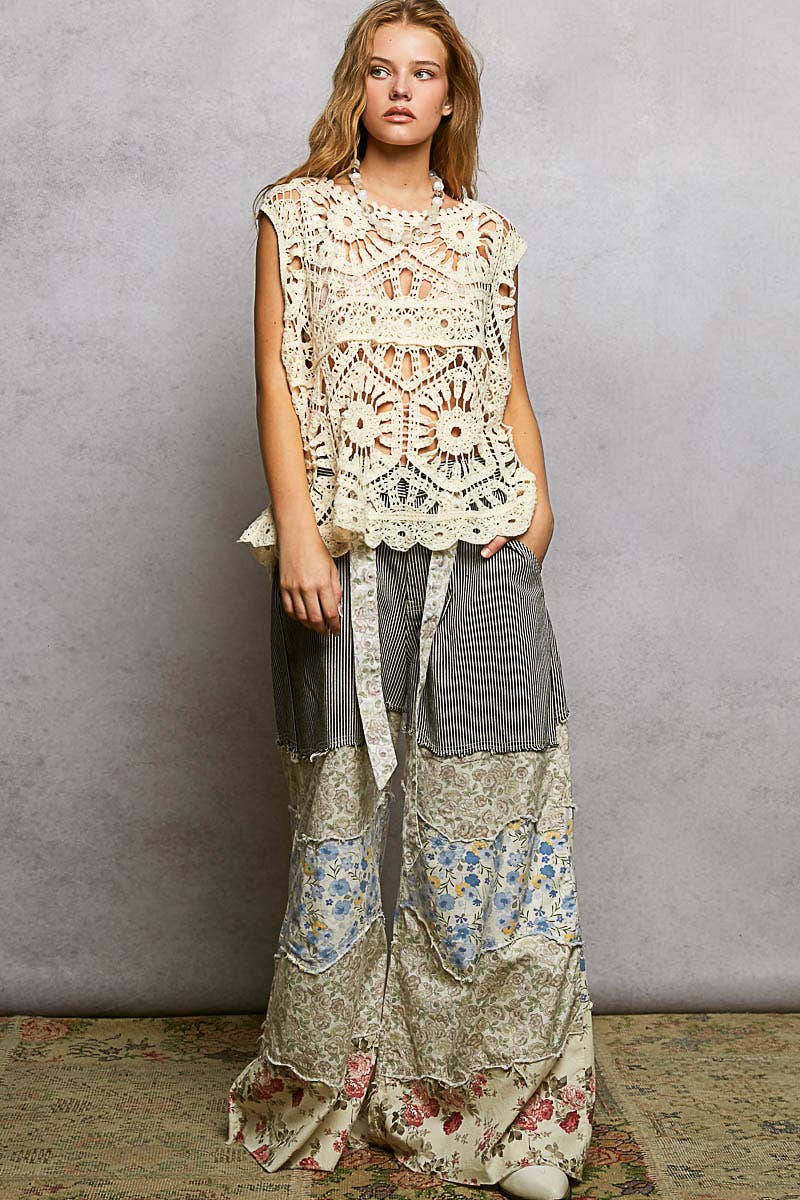 Bohemian Crochet Relaxed Sleeveless Top