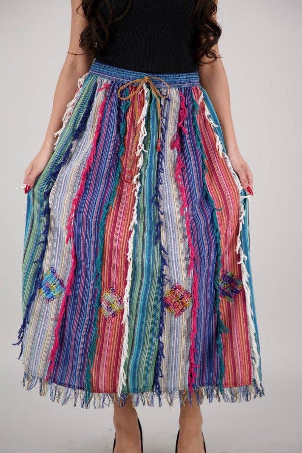 Multicolor Patchwork Boho Skirt PAT-3516