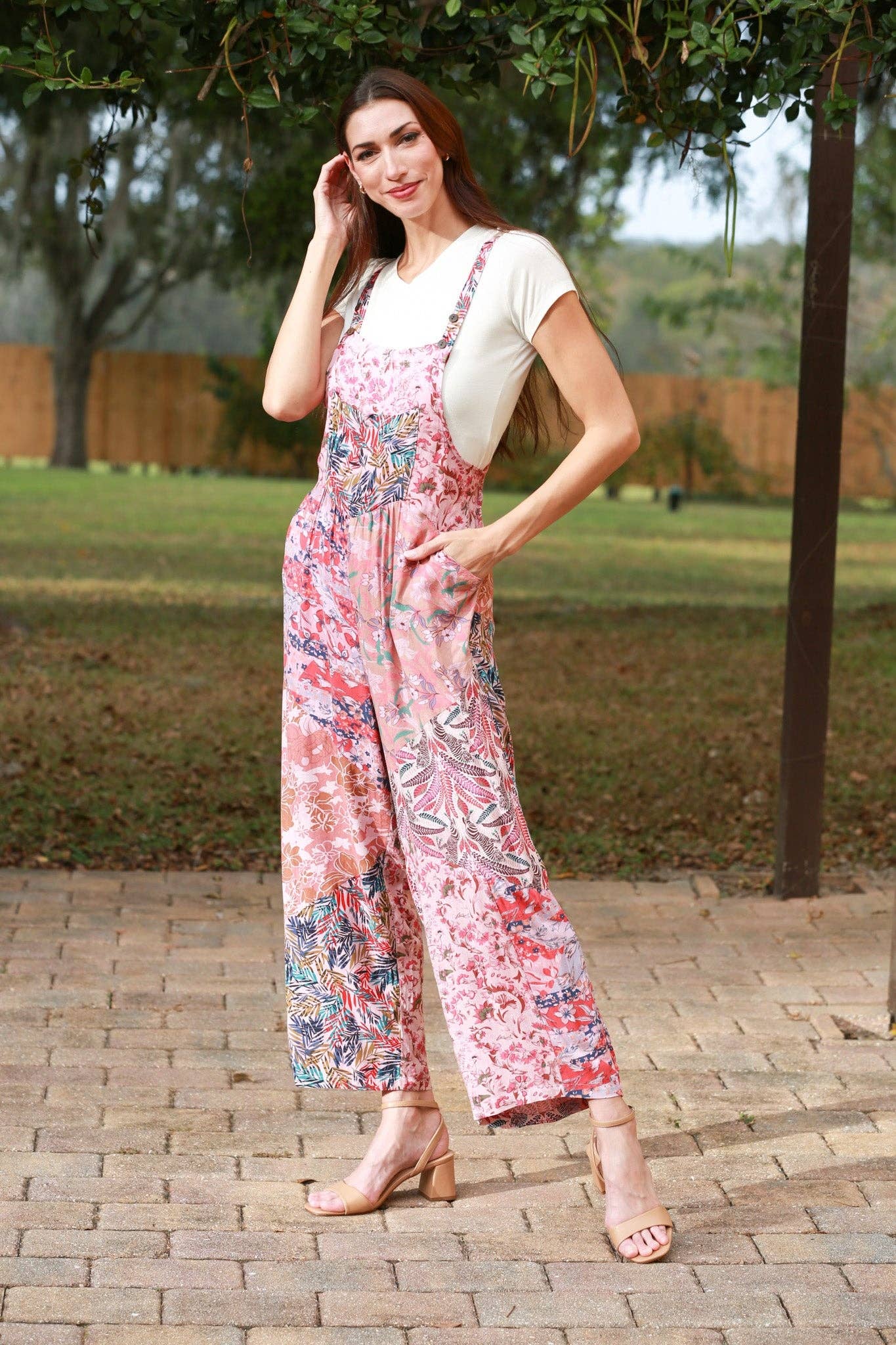 Floral Pink Hippie Overalls