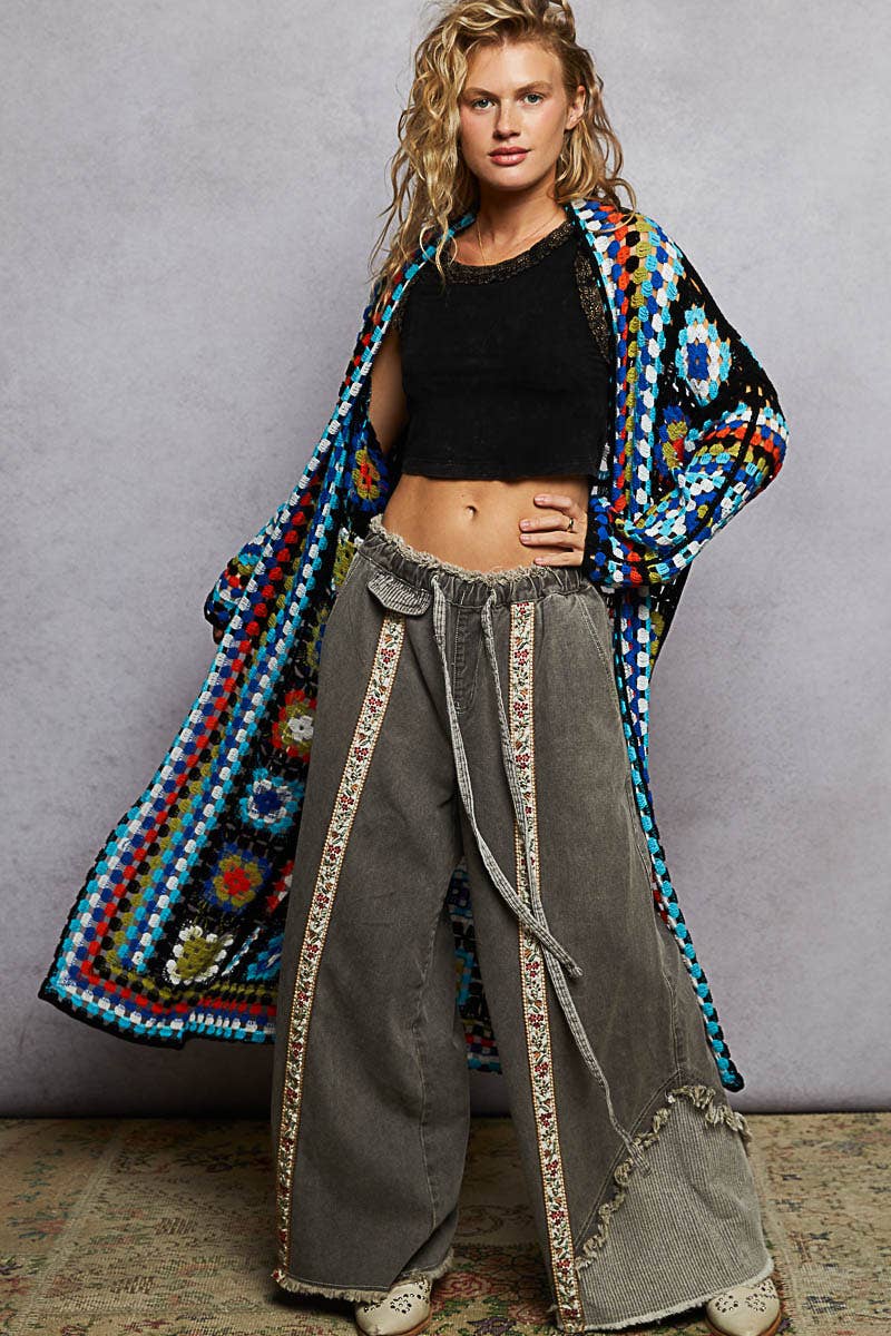Long Sleeve Various Colors Crochet Cardigan