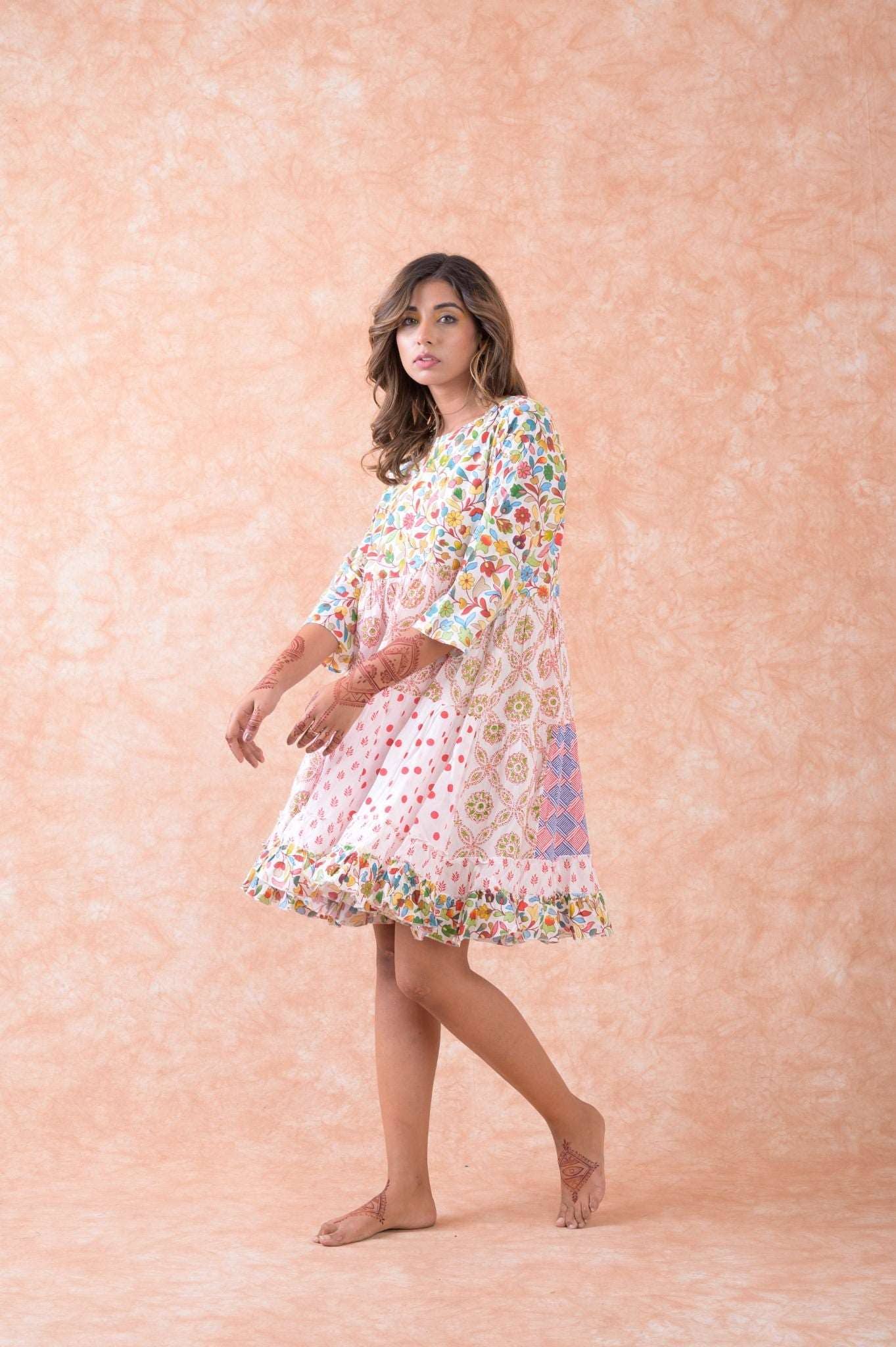 Rhea Multi Pattern Dress