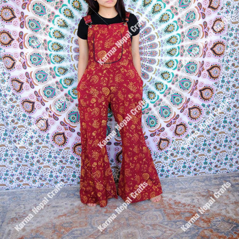 Magical Celestial/Mushroom Wide Leg Jumpsuit