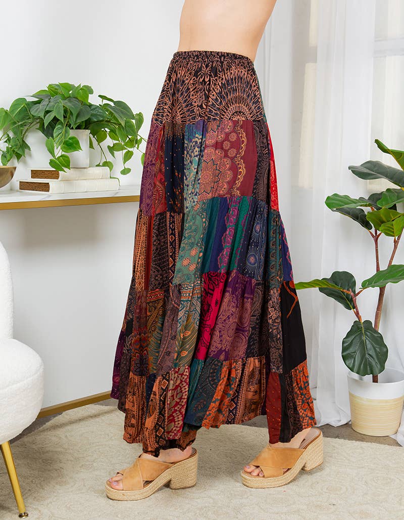 WOMENS CLOTHING-RAYON LONG SKIRT (TH-1863)