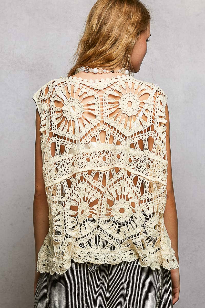 Bohemian Crochet Relaxed Sleeveless Top
