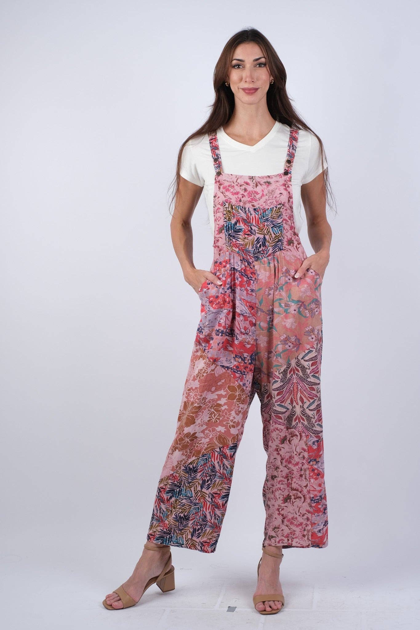 Floral Pink Hippie Overalls
