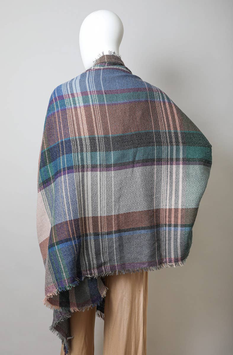 Multicolor Plaid Pocket Ruana - All Time Fall Favorite 🍁
