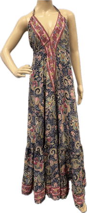 Kasturi tie silk dress - double panel long