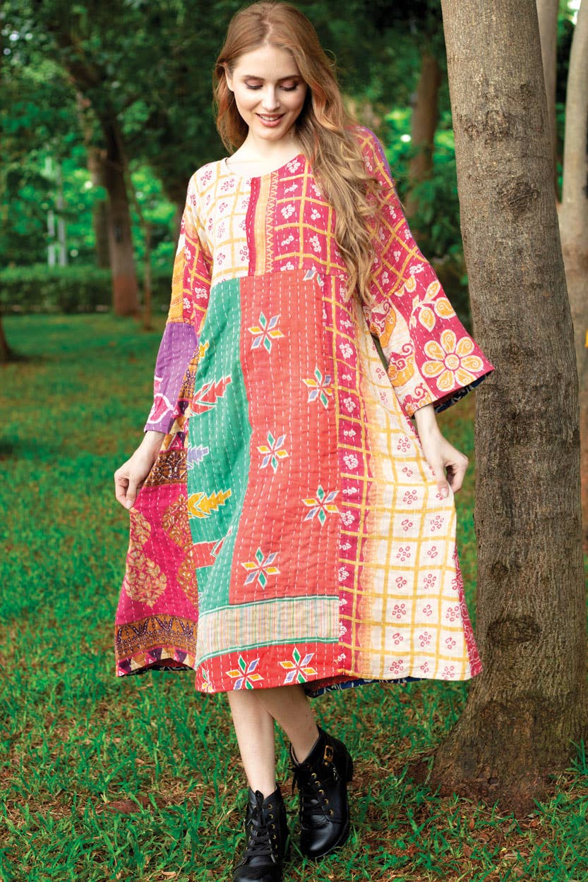 Reversible Kantha Sari Dress