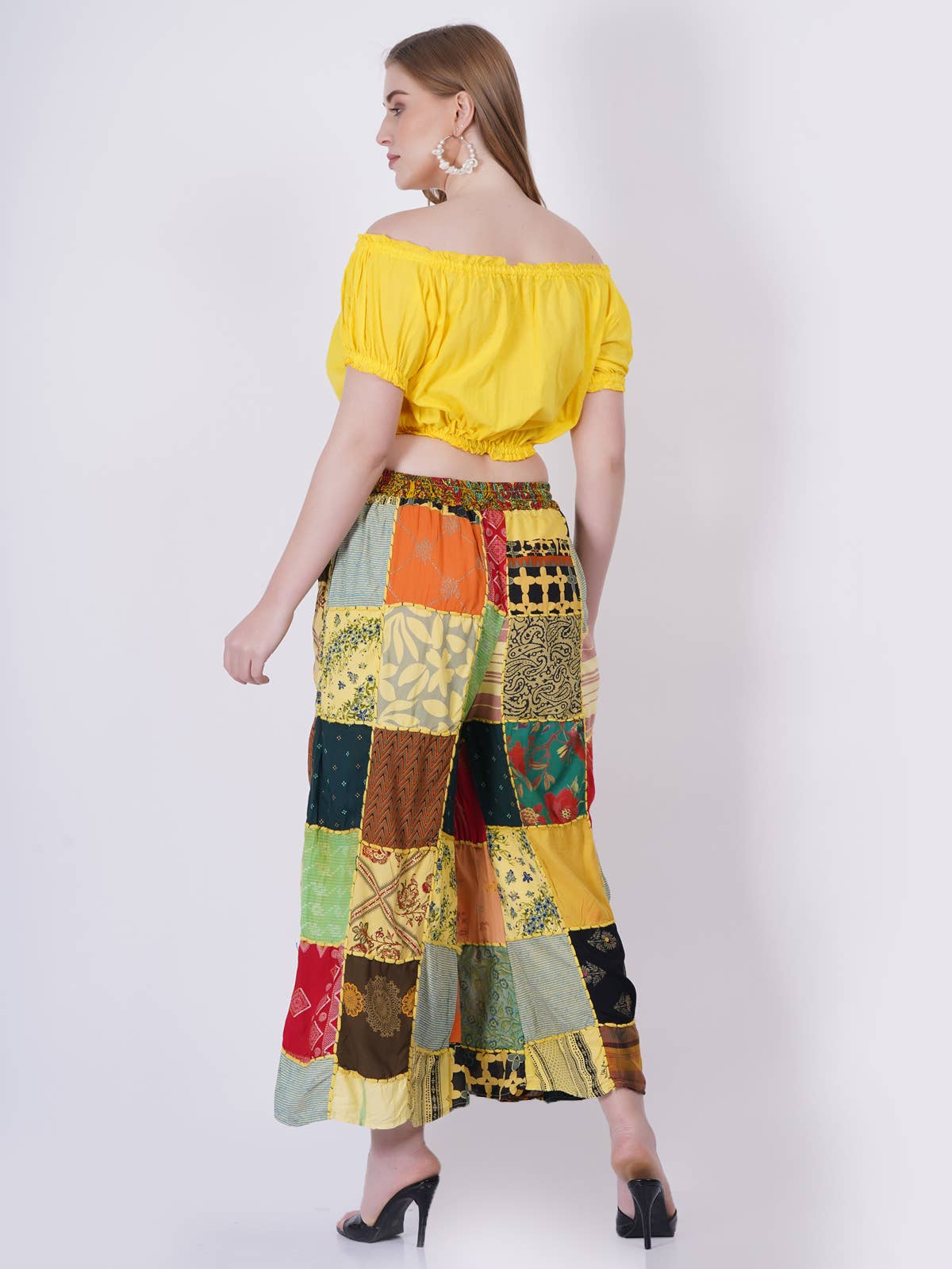 Women's Multi Patchwork Wide Leg Pajama Elastic Pant Mix Lot