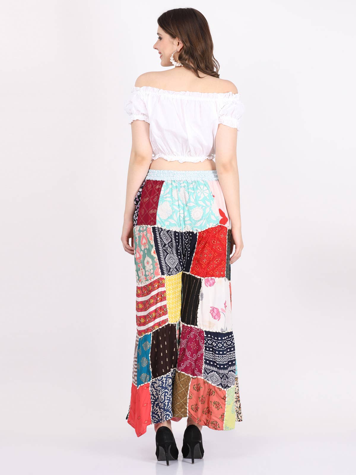 Women's Multi Patchwork Wide Leg Pajama Elastic Pant Mix Lot