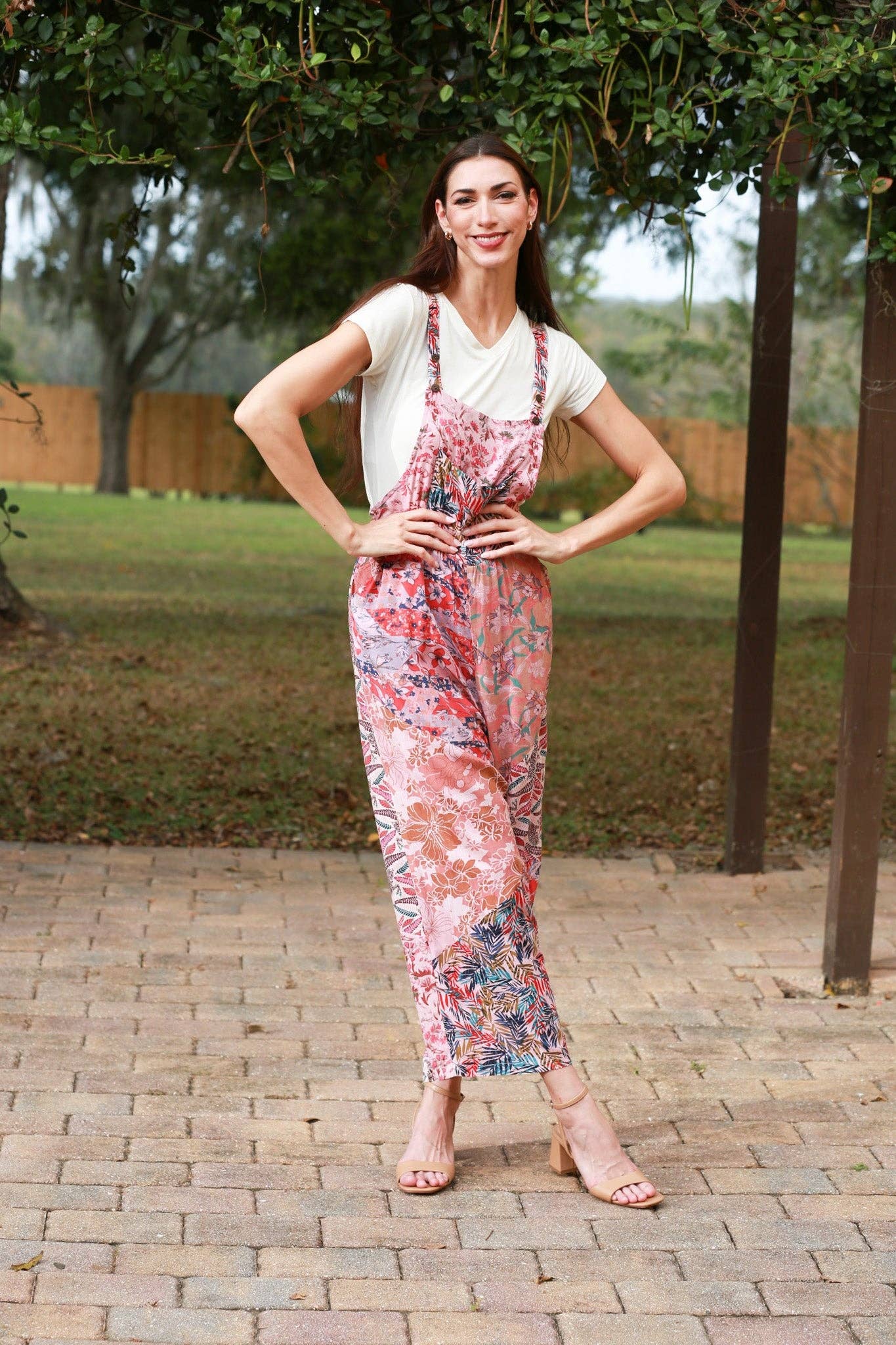 Floral Pink Hippie Overalls
