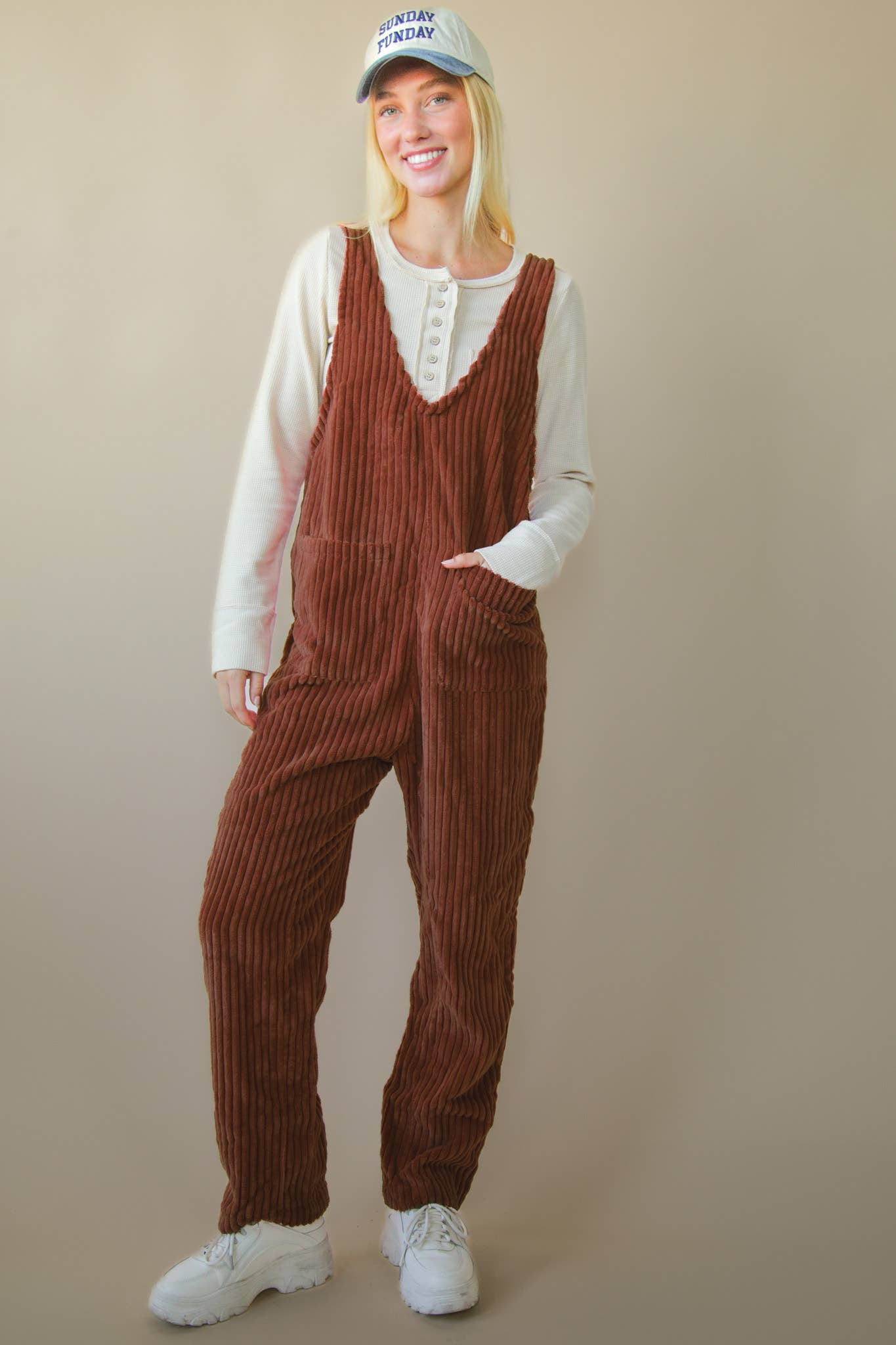NP70513-Cozy Soft Corduroy Jumpsuits