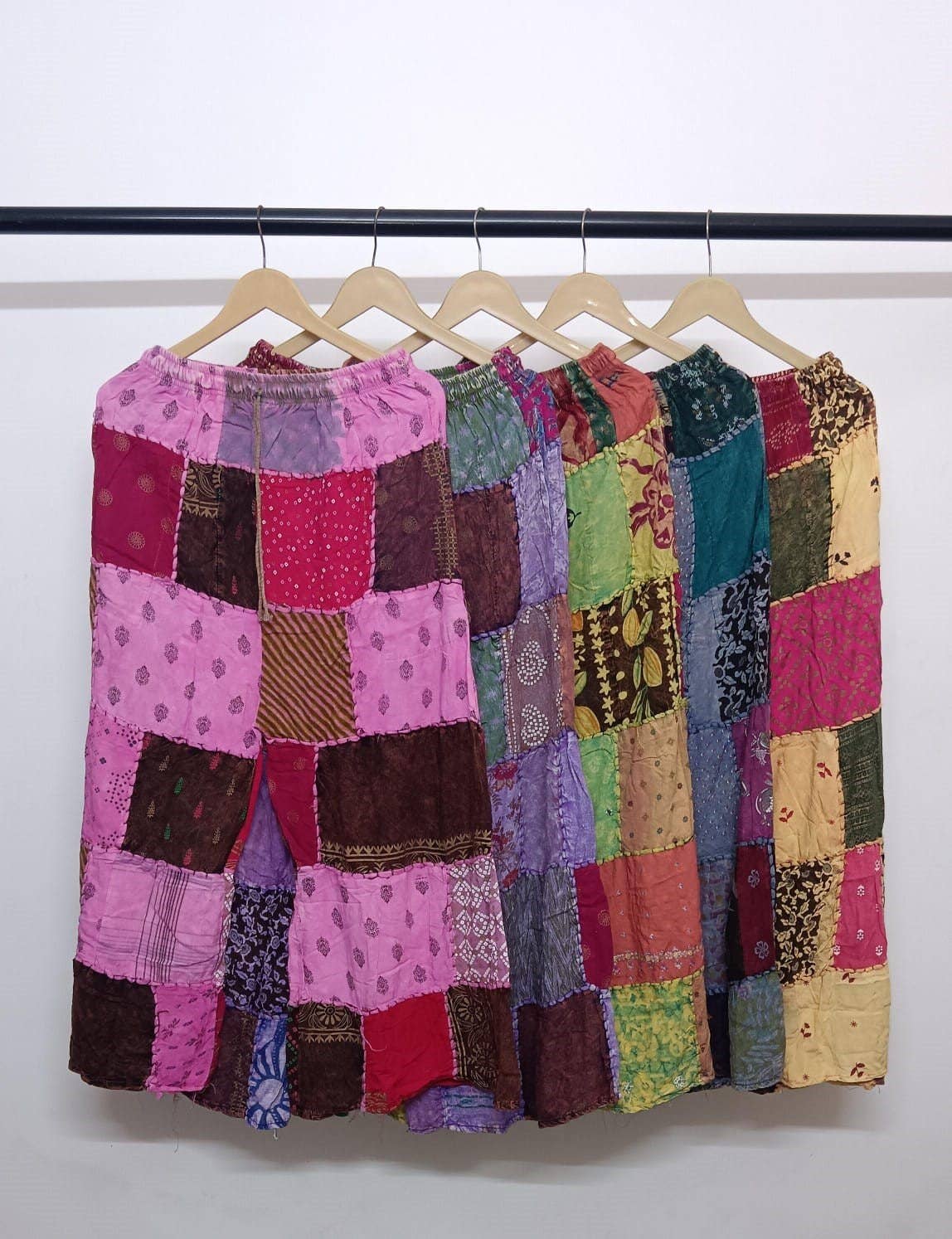 Women Patchwork Elastic Waist Stonewash Trouser Pant Mix Lot
