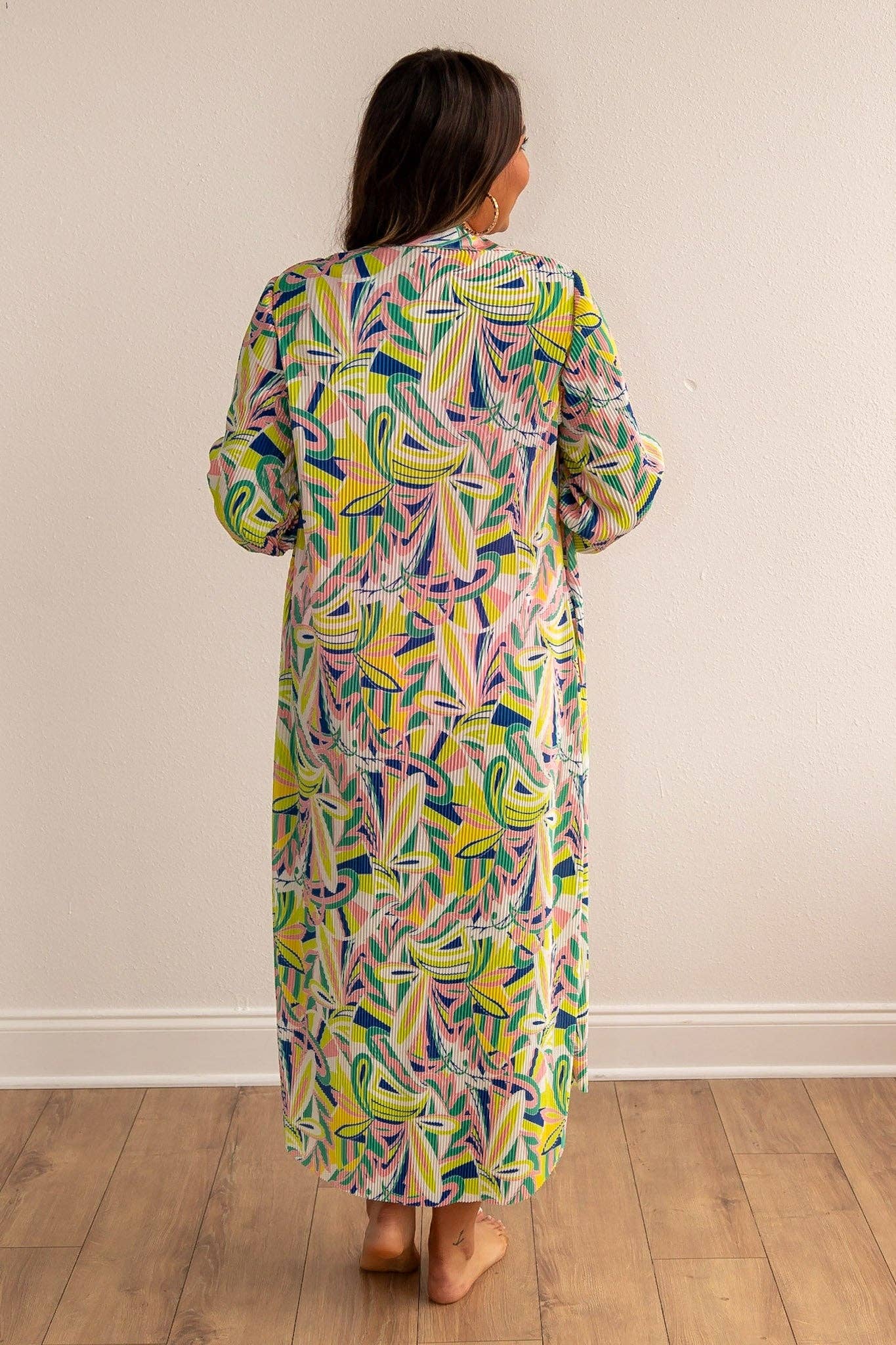 Abstract button down coverup