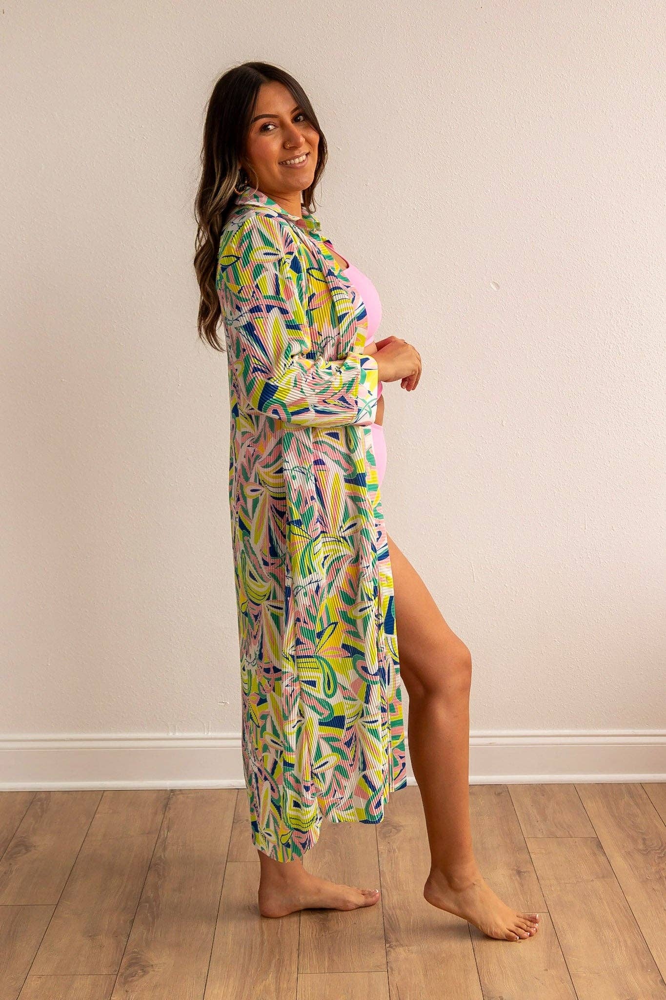 Abstract button down coverup
