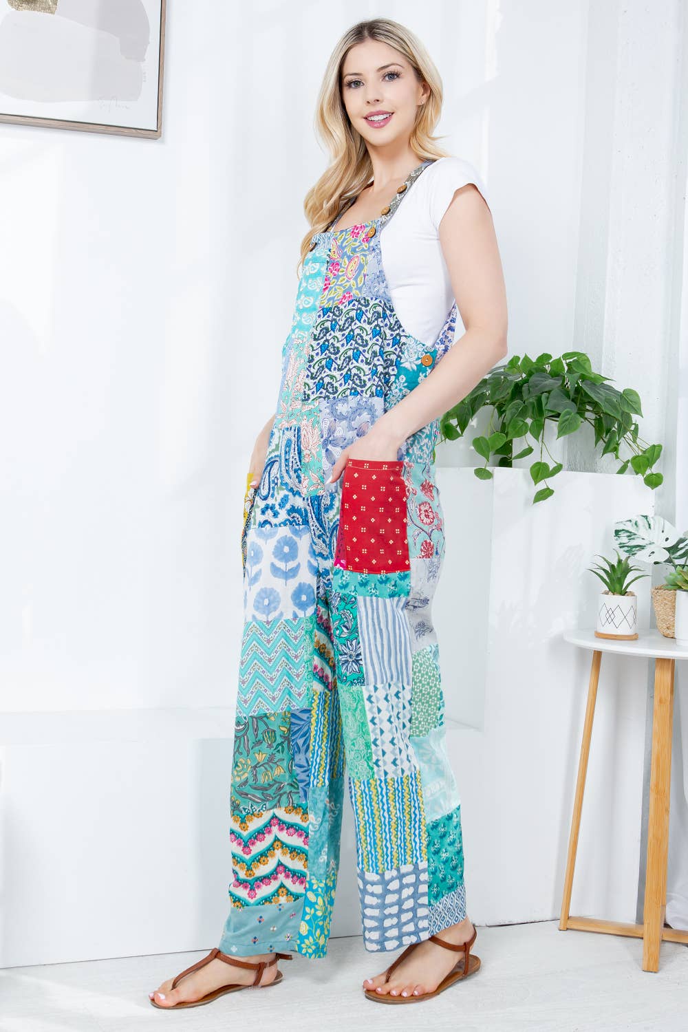 Multipatch Cotton Jumpsuit (KT-1429)