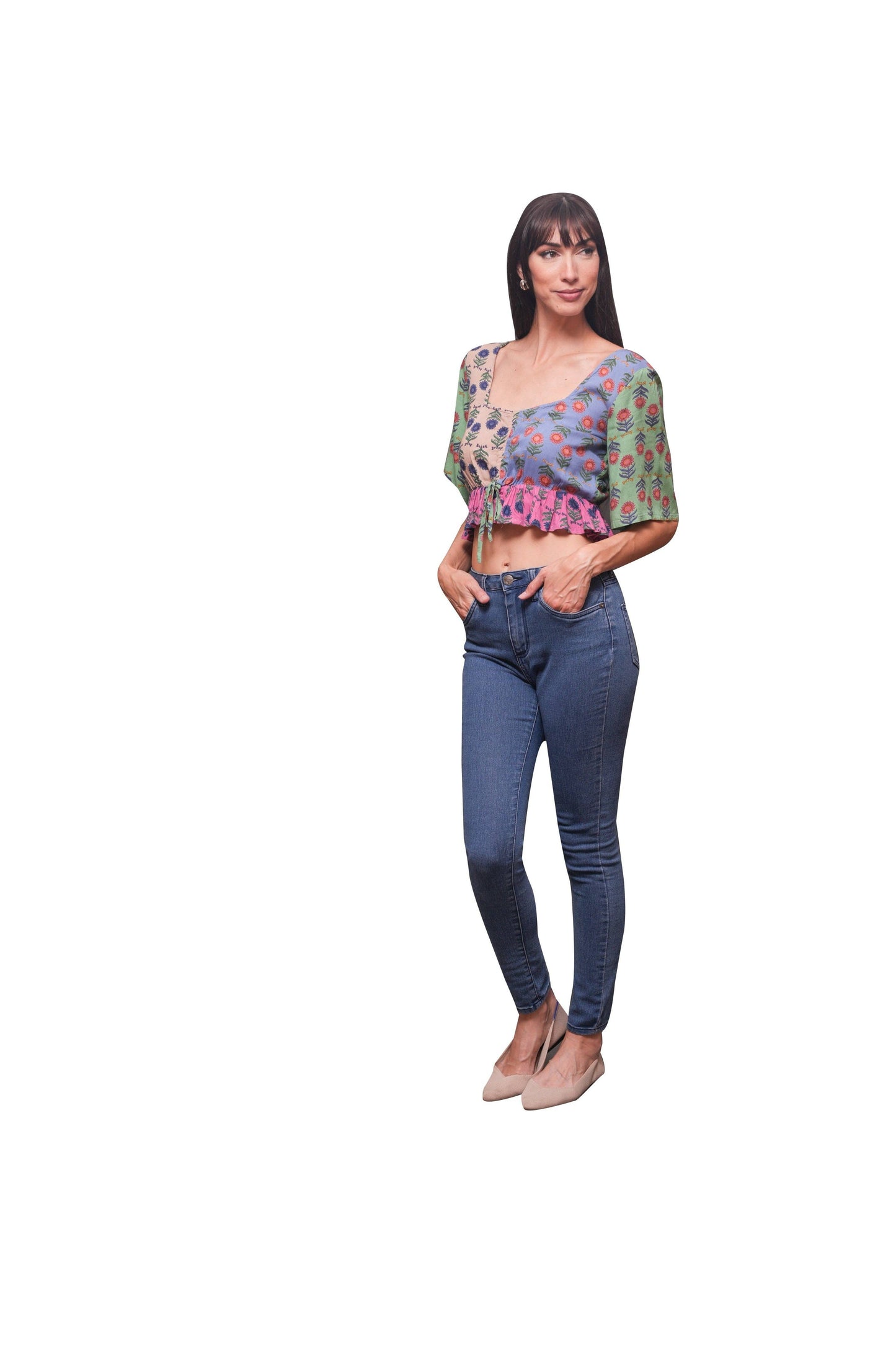 Vintage Ethereal Patchwork Crop Top