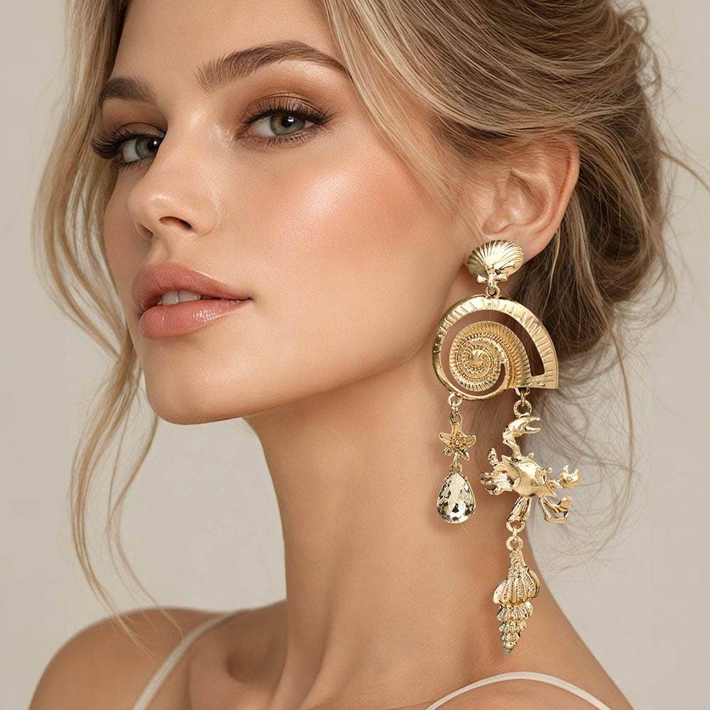 Bold Coastal Charm Drop Statement Earrings